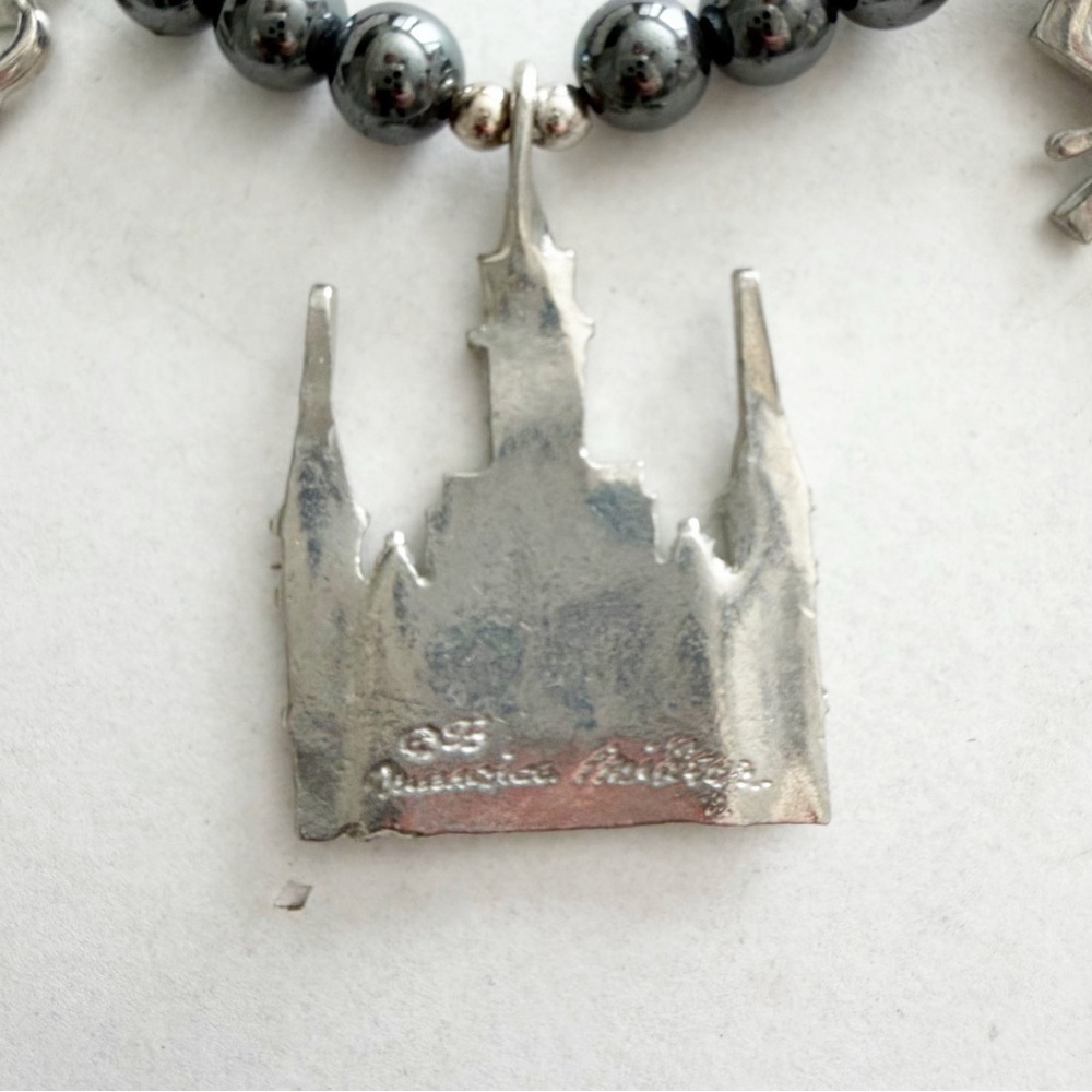 Maurice Milleur Charm Necklace Gumbo Necklace Hematite Pewter Beads Silver LSU - Picture 9 of 11